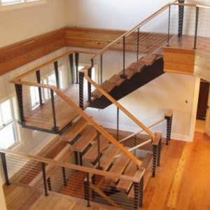 Custom Cable Stair Railing - Nantucket, MA - Keuka Studios