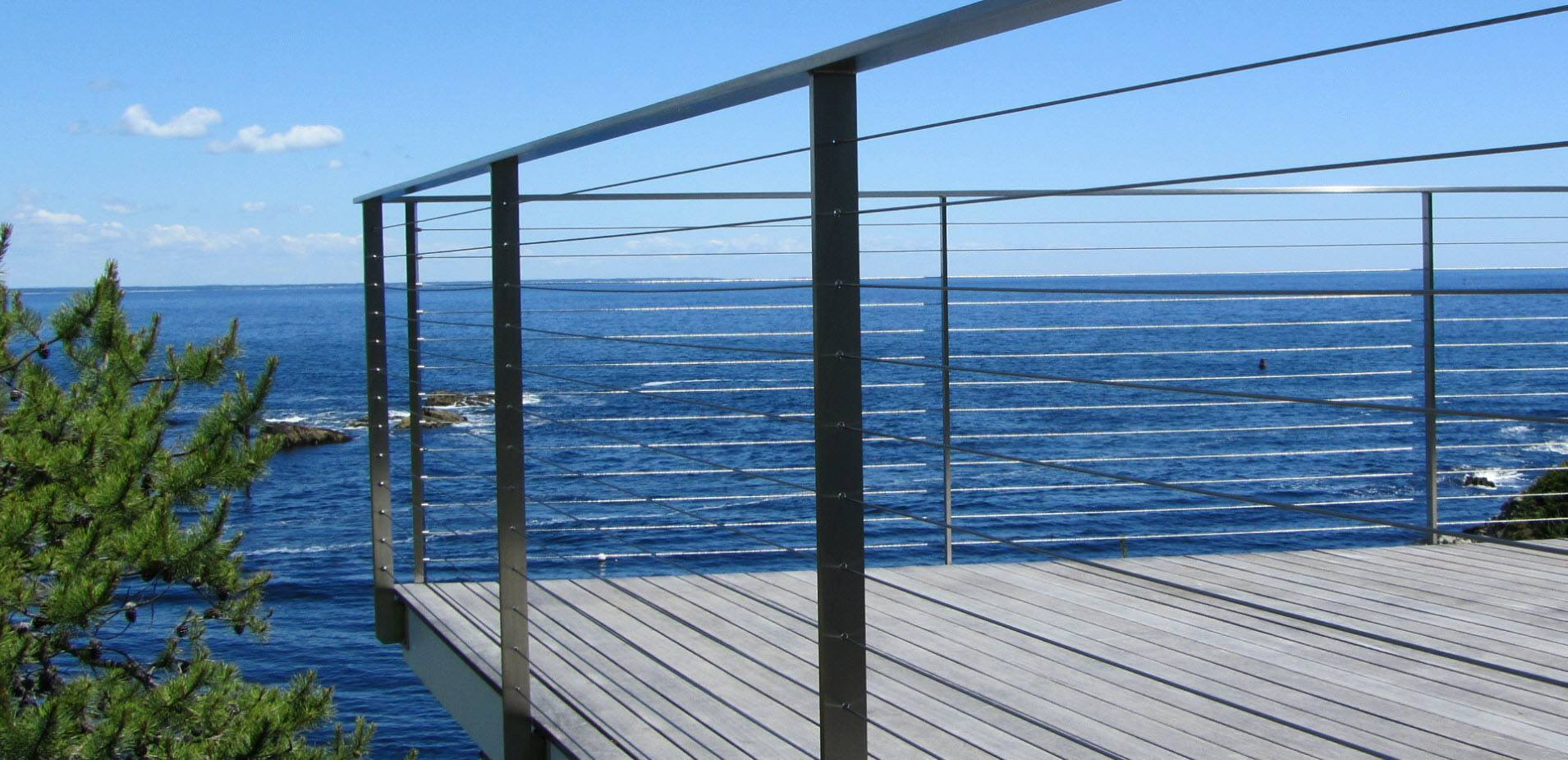 Sleek Stainless Steel Cable Railing Ogunquit ME Keuka Studios