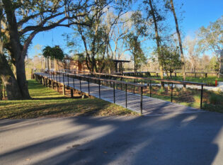 ADA access ramp with Ithaca Style cable railings