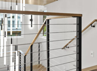 Ithaca cable railing system on floating stairs