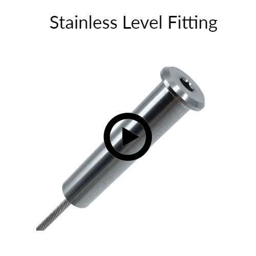 swageless fitting for level runs of cable railing