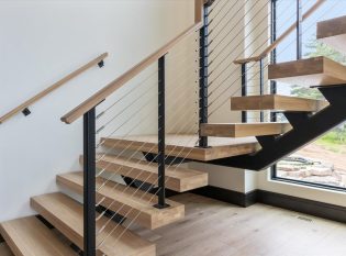 Cable Railings surface mounted on stairs